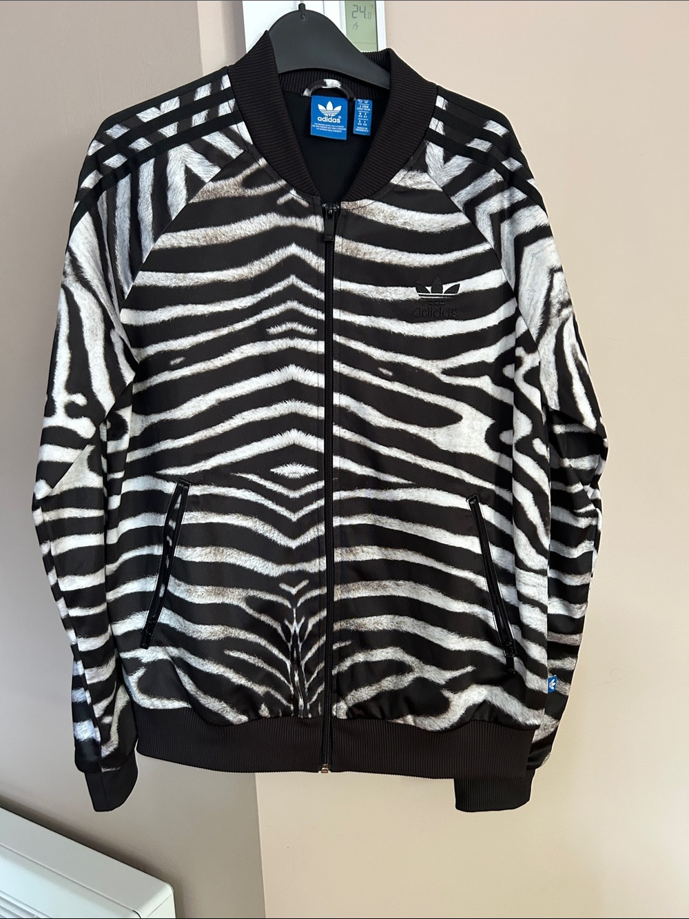 adidas Originals Zebra-Print Track Jacket — Black & White